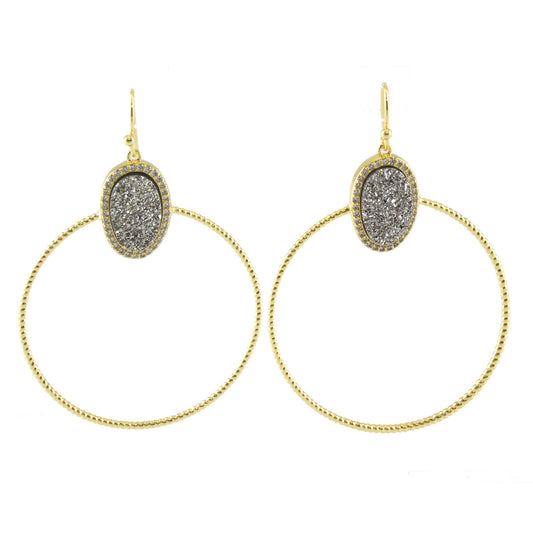 Abigail Stone And Circle Earrings