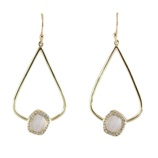 Lisa Small Drop Earrings with Stone