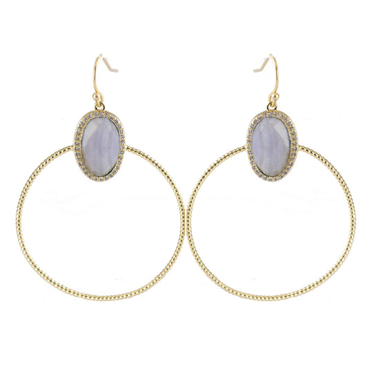 Abigail Stone And Circle Earrings