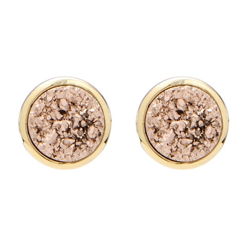 Binoli Classic Stud by Marcia Moran BB2998 Marcia Moran Small Circle Druzy Studs in Rose Druzy