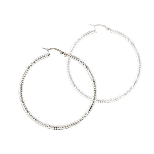 Jeana Sterling Silver Texture Hoops
